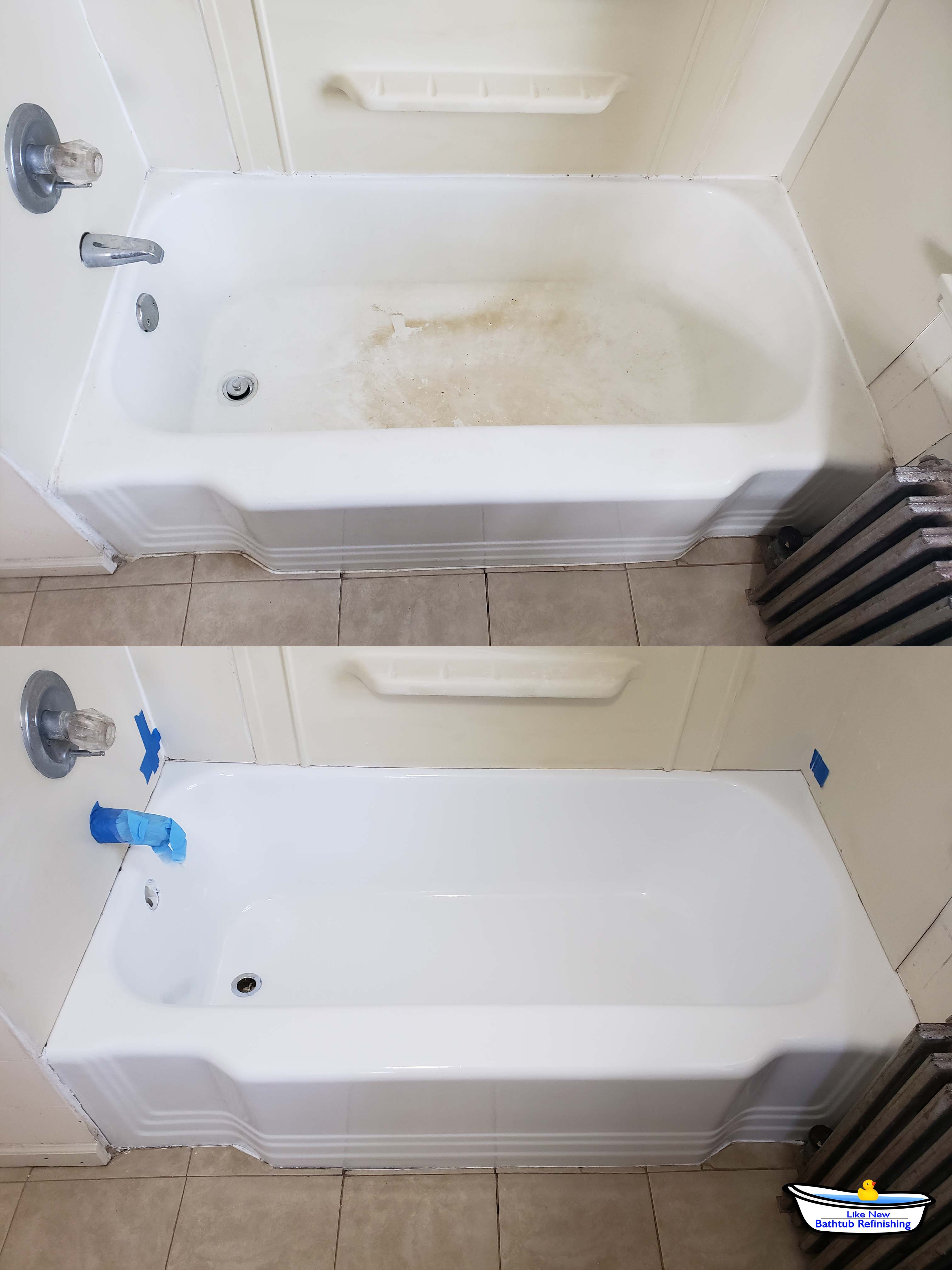 Cast Iron bathtub refinished in white before after | Like New Bathtub